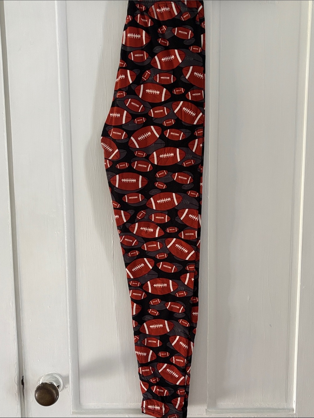 Football Print Leggings - Women's Athletic Stretch